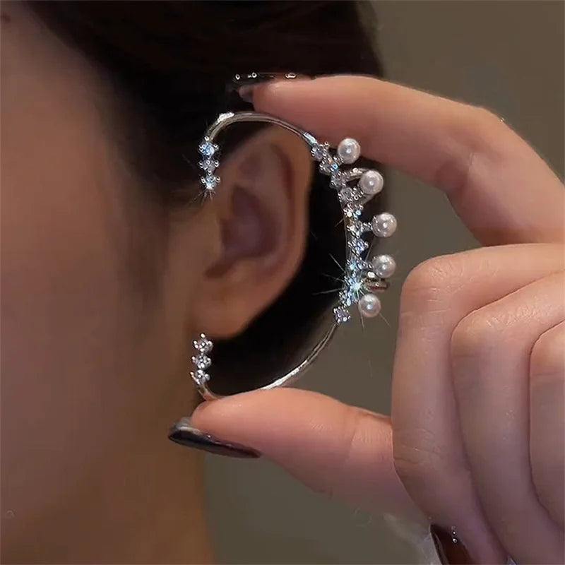Silver Color Pearl Ear Cuff – Vintage Crystal Zircon Ear Clip, No Pier✨ Add a Touch of Elegance with the Silver Pearl Ear Cuff! This beautiful Vintage Crystal Zircon Ear Clip is the perfect accessory for women who want a chic, sophistiShop All I WantShop All I WantSilver Color Pearl Ear Cuff – Vintage Crystal Zircon Ear Clip,