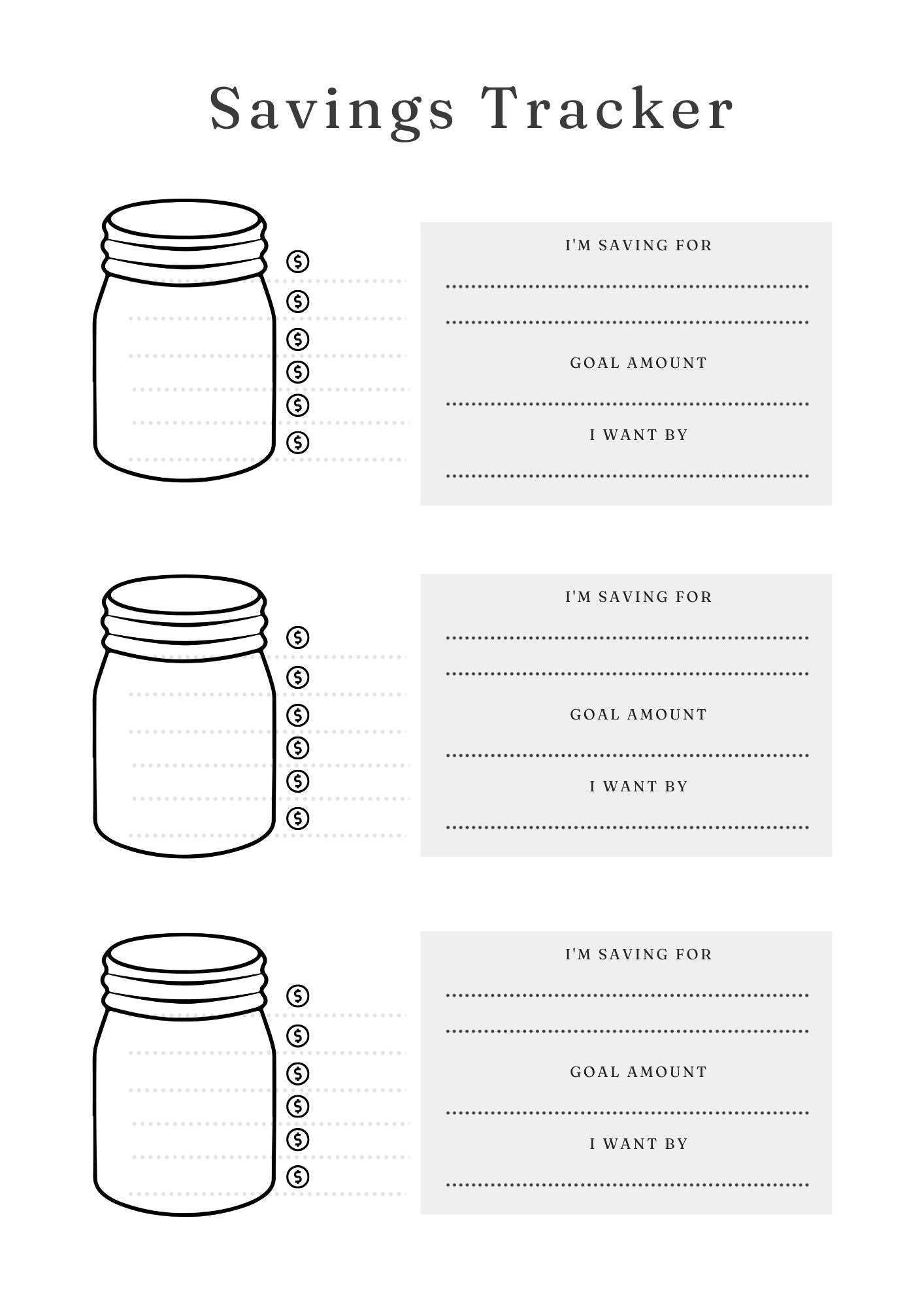 Financial Development-Savings Tracker Shop All I Want Savings Tracker💰 Savings Tracker: Stay on Track to Your Financial Goals! 💰Transform your savings journey with our Savings Tracker, designed to keep you motivated and focused as Shop All I WantShop All I WantFinancial Development-Savings Tracker