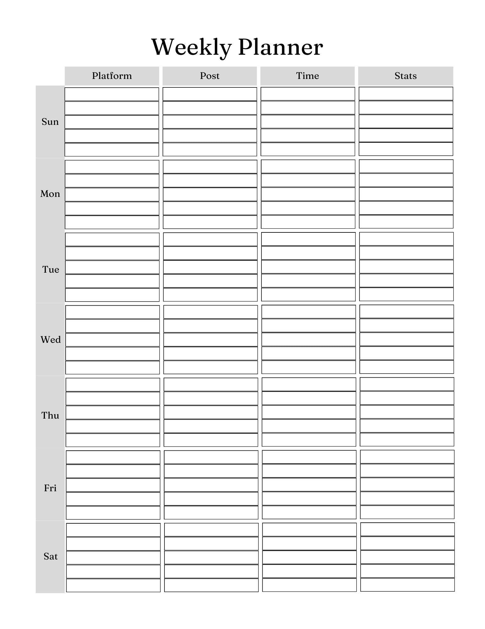 Social Media Monthly Post Planner -49 PagesShop All I WantShop All I WantSocial Media Monthly Post Planner
