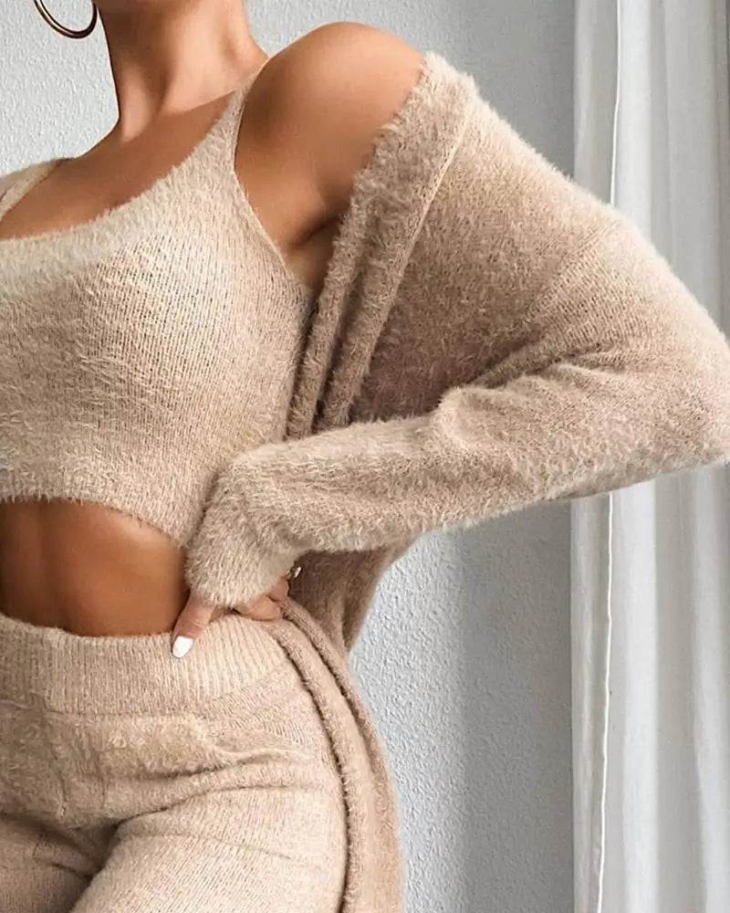 3-Piece Fuzzy Fleece Loungewear SetStay Cozy & Stylish – The Ultimate Loungewear for Comfort and WarmthWrap yourself in pure comfort with our Women’s 3-Piece Fuzzy Fleece Loungewear Set. Perfect fShop All I WantShop All I Want3-Piece Fuzzy Fleece Loungewear Set
