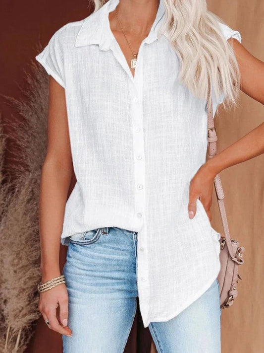 Elegant Casual Loose Sleeveless Shirt ✨Update your wardrobe with this classic denim lapel jacket. A timeless piece that adds effortless style to any outfit. 👖✨SHOP ALL I WANTShop All I WantElegant Casual Loose Sleeveless