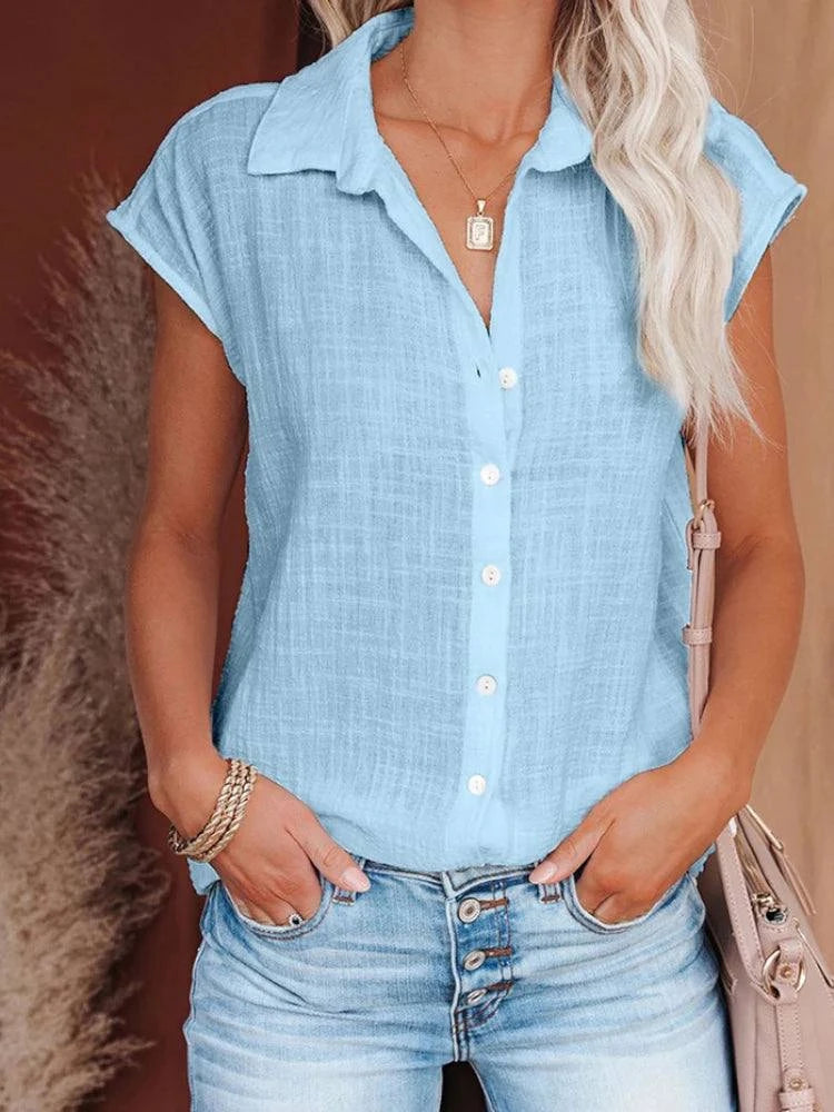 Elegant Casual Loose Sleeveless Shirt ✨Update your wardrobe with this classic denim lapel jacket. A timeless piece that adds effortless style to any outfit. 👖✨SHOP ALL I WANTShop All I WantElegant Casual Loose Sleeveless