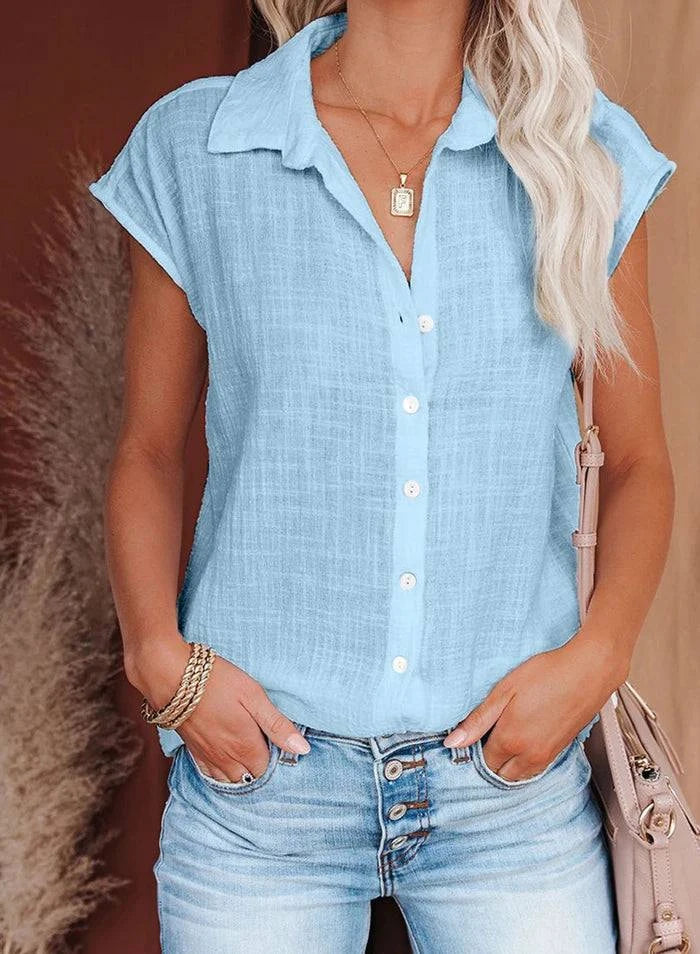 Elegant Casual Loose Sleeveless Shirt ✨Update your wardrobe with this classic denim lapel jacket. A timeless piece that adds effortless style to any outfit. 👖✨SHOP ALL I WANTShop All I WantElegant Casual Loose Sleeveless