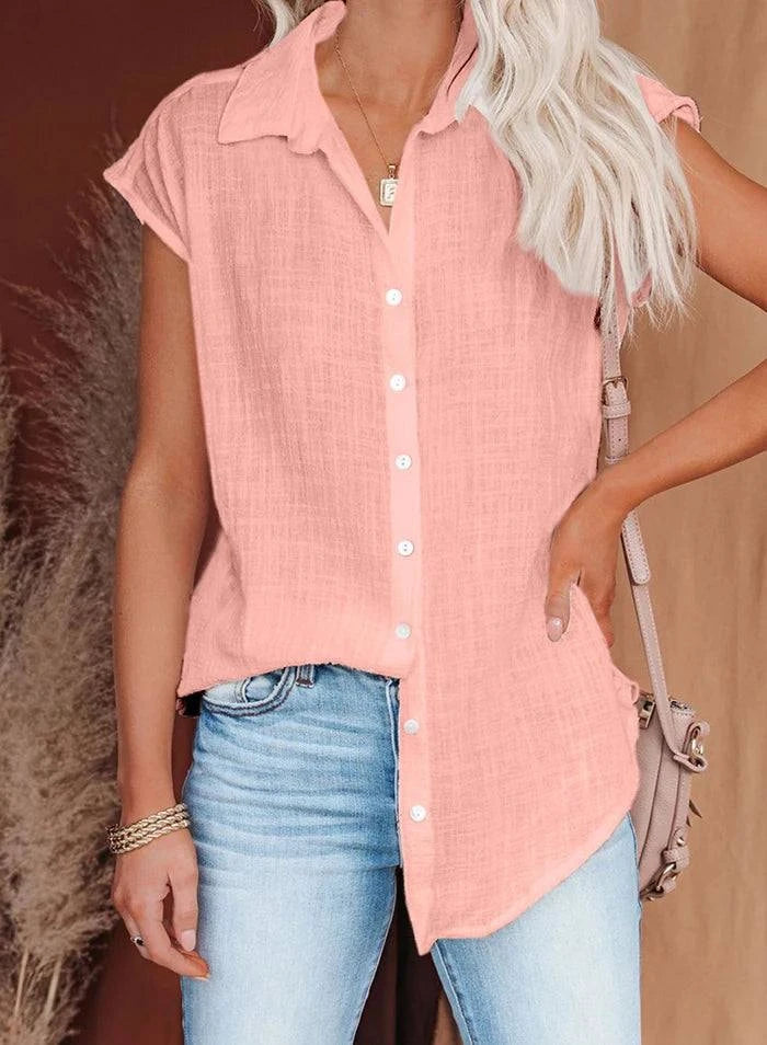 Elegant Casual Loose Sleeveless Shirt ✨Update your wardrobe with this classic denim lapel jacket. A timeless piece that adds effortless style to any outfit. 👖✨SHOP ALL I WANTShop All I WantElegant Casual Loose Sleeveless