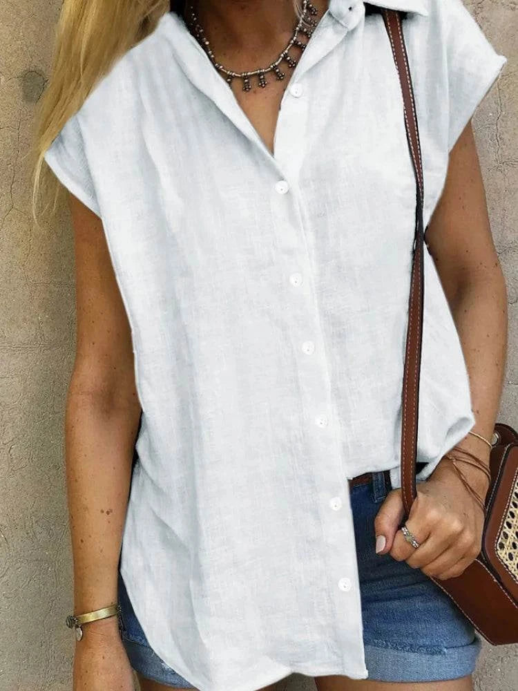 Elegant Casual Loose Sleeveless Shirt ✨Update your wardrobe with this classic denim lapel jacket. A timeless piece that adds effortless style to any outfit. 👖✨SHOP ALL I WANTShop All I WantElegant Casual Loose Sleeveless