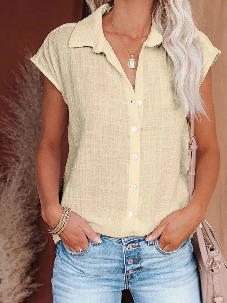 Elegant Casual Loose Sleeveless Shirt ✨Update your wardrobe with this classic denim lapel jacket. A timeless piece that adds effortless style to any outfit. 👖✨SHOP ALL I WANTShop All I WantElegant Casual Loose Sleeveless