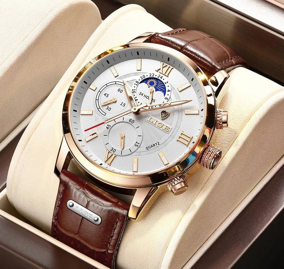 2025 LIGE Luxury Leather Watch for Men | Waterproof Casual Quartz ⌚Discover elegance and functionality with this 2025 men’s watch, a top brand that combines luxury with practicality. This casual quartz timepiece features a durable lShop All I WantShop All I Want2025 LIGE Luxury Leather Watch