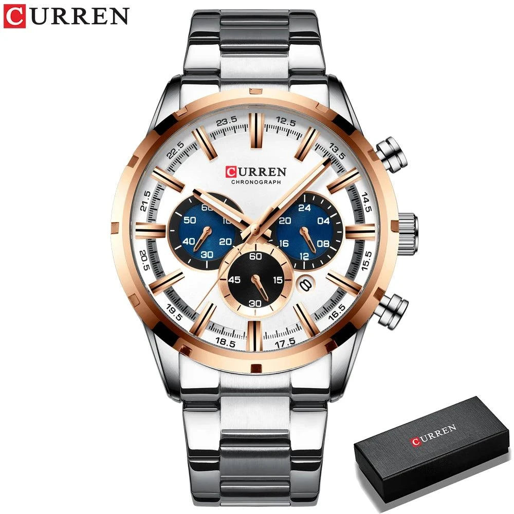 Business Watch | Blue Dial Stainless Steel Waterproof Luxury ⌚Elevate your professional look with this men's business watch featuring a striking blue dial. Crafted with a durable stainless steel band, this timepiece combines elShop All I WantShop All I WantBlue Dial Stainless Steel Waterproof Luxury ⌚
