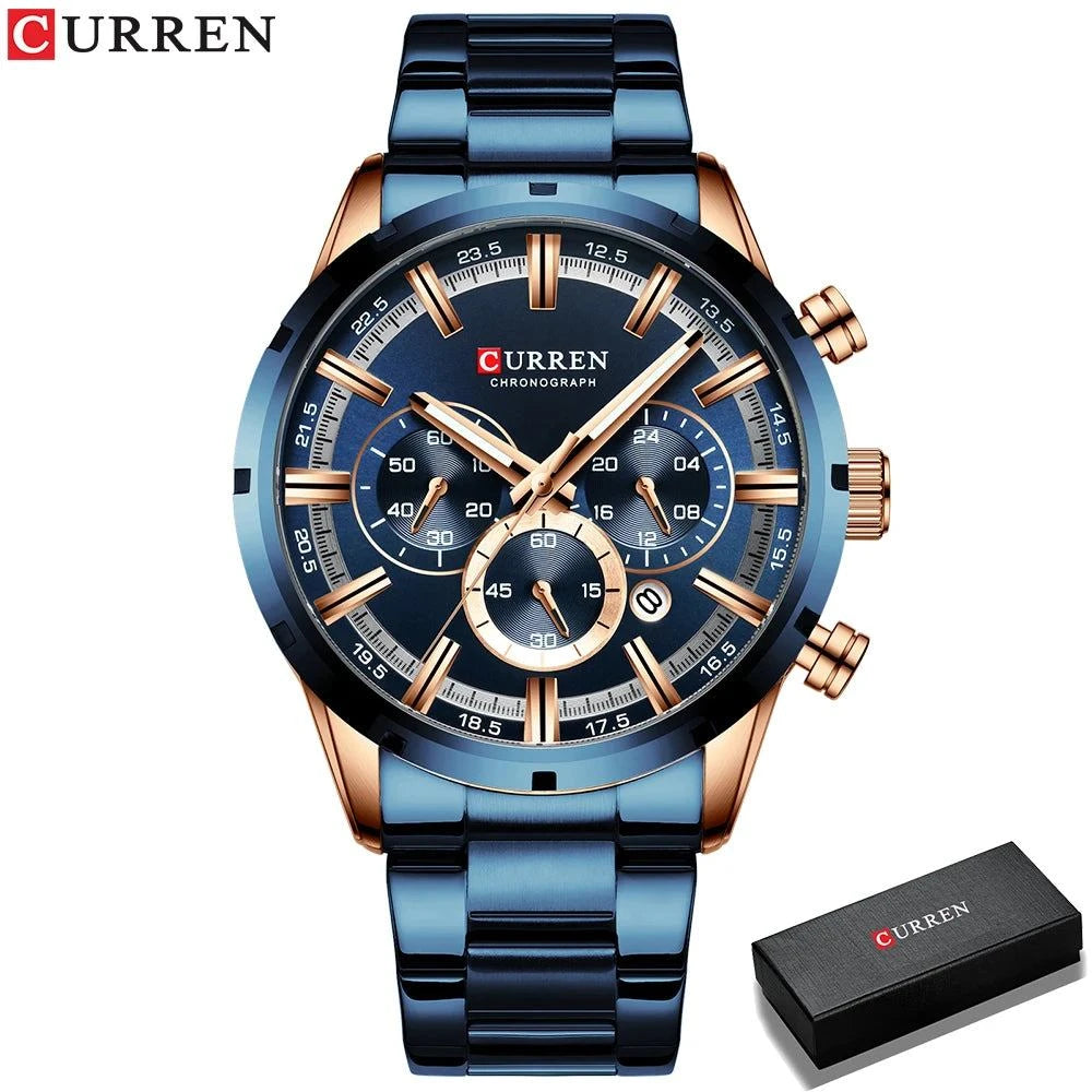Business Watch | Blue Dial Stainless Steel Waterproof Luxury ⌚Elevate your professional look with this men's business watch featuring a striking blue dial. Crafted with a durable stainless steel band, this timepiece combines elShop All I WantShop All I WantBlue Dial Stainless Steel Waterproof Luxury ⌚