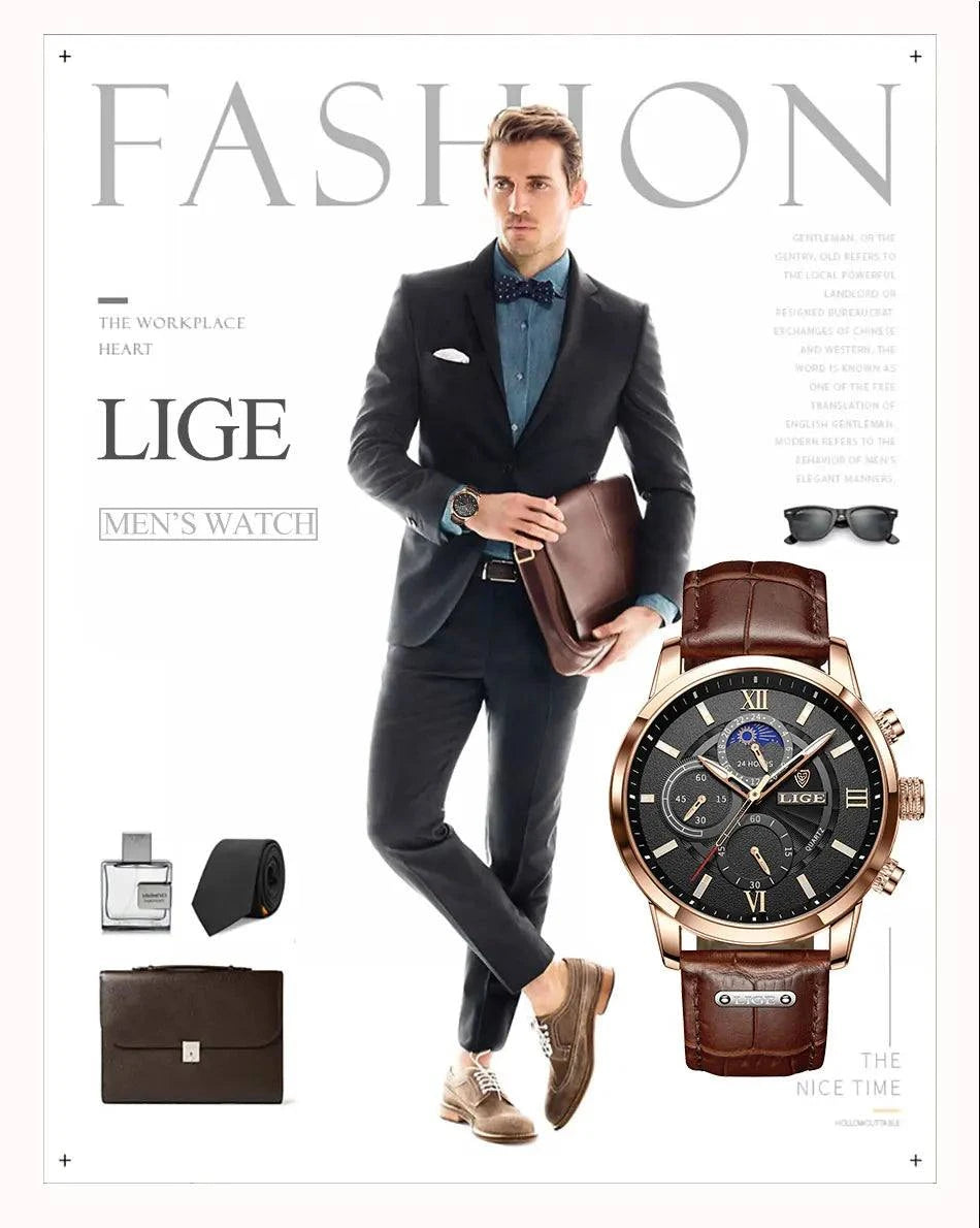2025 LIGE Luxury Leather Watch for Men | Waterproof Casual Quartz ⌚Discover elegance and functionality with this 2025 men’s watch, a top brand that combines luxury with practicality. This casual quartz timepiece features a durable lShop All I WantShop All I Want2025 LIGE Luxury Leather Watch