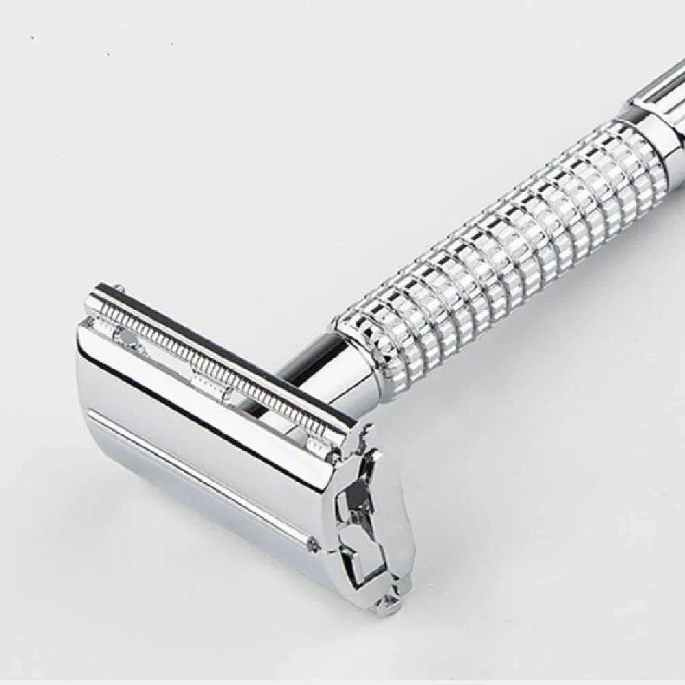 Classic Razor Handle | Stainless Steel Safety Razor for Men’s Shaving Achieve a perfect shave with the classic razor handle designed for men. This stainless steel shaving machine offers a sturdy grip and a timeless look, making it an eShop All I WantShop All I WantStainless Steel Safety Razor