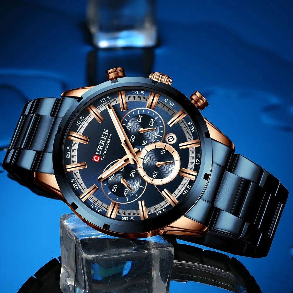 Business Watch | Blue Dial Stainless Steel Waterproof Luxury ⌚Elevate your professional look with this men's business watch featuring a striking blue dial. Crafted with a durable stainless steel band, this timepiece combines elShop All I WantShop All I WantBlue Dial Stainless Steel Waterproof Luxury ⌚