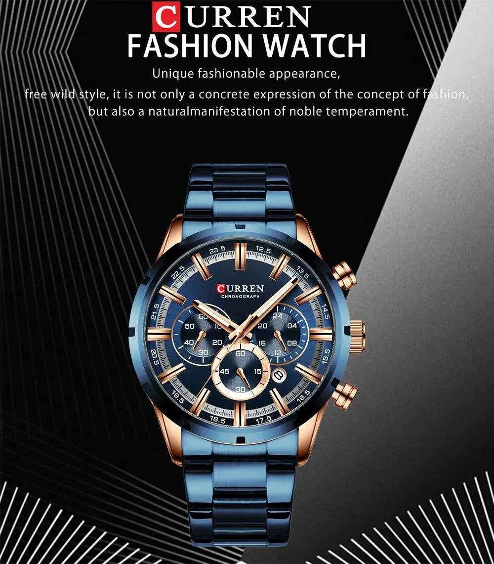 Business Watch | Blue Dial Stainless Steel Waterproof Luxury ⌚Elevate your professional look with this men's business watch featuring a striking blue dial. Crafted with a durable stainless steel band, this timepiece combines elShop All I WantShop All I WantBlue Dial Stainless Steel Waterproof Luxury ⌚