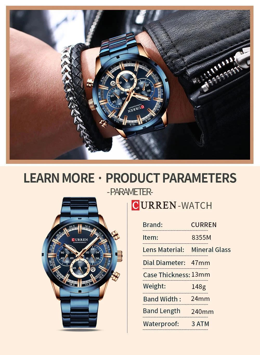 Business Watch | Blue Dial Stainless Steel Waterproof Luxury ⌚Elevate your professional look with this men's business watch featuring a striking blue dial. Crafted with a durable stainless steel band, this timepiece combines elShop All I WantShop All I WantBlue Dial Stainless Steel Waterproof Luxury ⌚