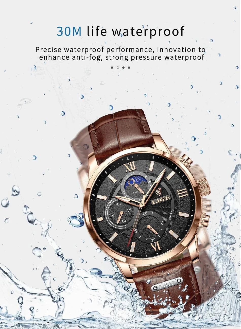 2025 LIGE Luxury Leather Watch for Men | Waterproof Casual Quartz ⌚Discover elegance and functionality with this 2025 men’s watch, a top brand that combines luxury with practicality. This casual quartz timepiece features a durable lShop All I WantShop All I Want2025 LIGE Luxury Leather Watch