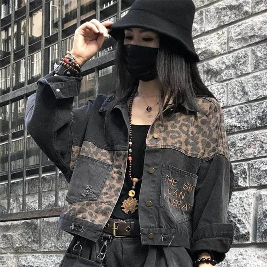 Women's Embroidered Leopard Denim Jacket – Distressed Streetwear for SStep up your streetwear game with this Women's Embroidered Leopard Denim Jacket, designed for a bold and effortless look. Featuring unique leopard embroidery and a dShop All I WantShop All I WantEmbroidered Leopard Denim Jacket – Distressed Streetwear
