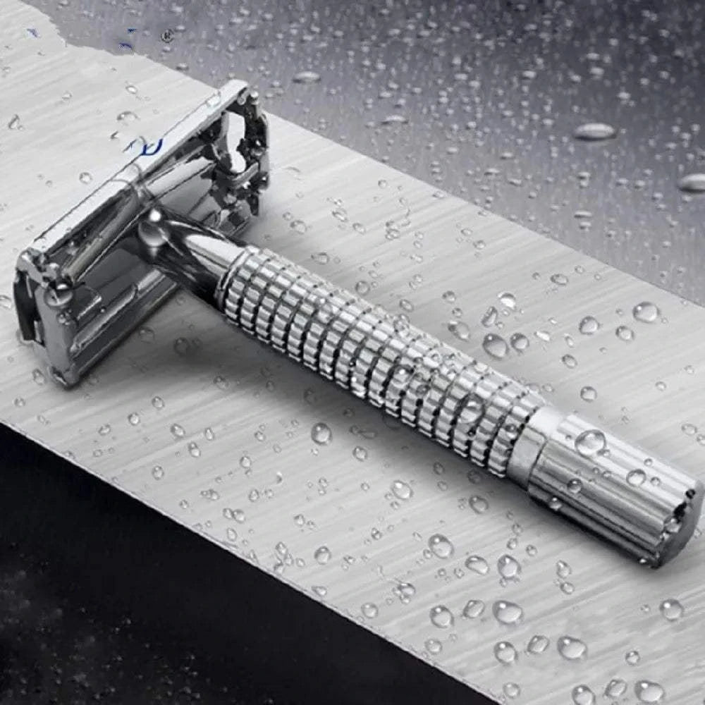 Classic Razor Handle | Stainless Steel Safety Razor for Men’s Shaving Achieve a perfect shave with the classic razor handle designed for men. This stainless steel shaving machine offers a sturdy grip and a timeless look, making it an eShop All I WantShop All I WantStainless Steel Safety Razor