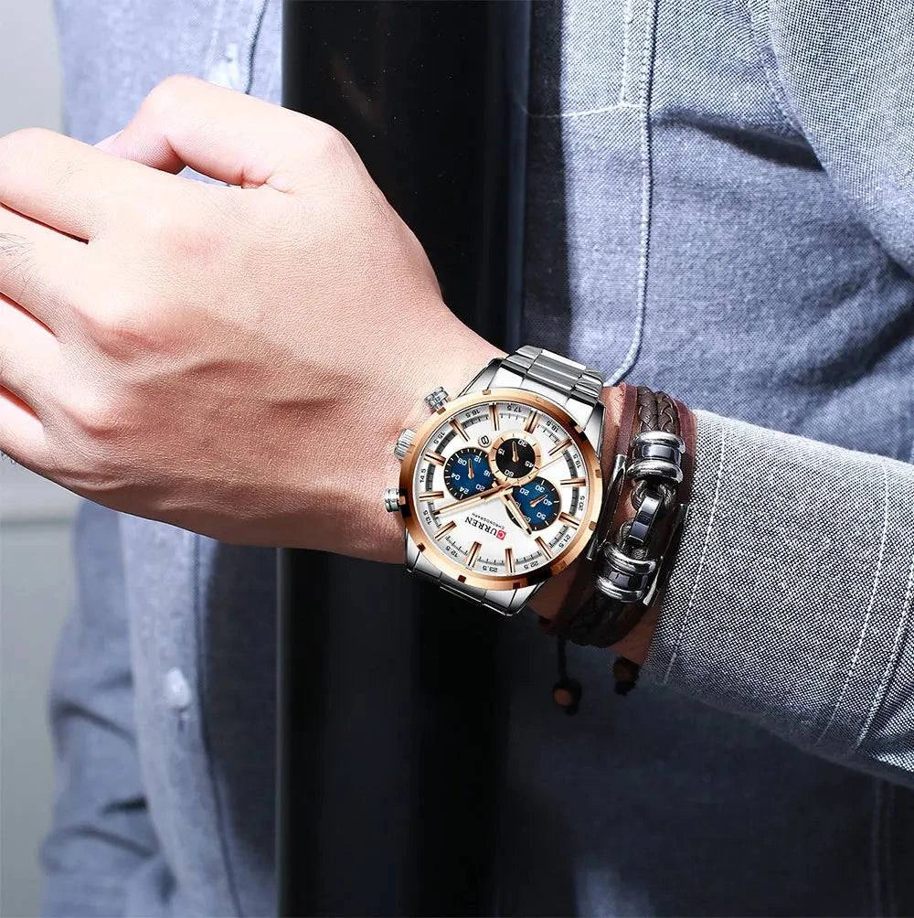 Business Watch | Blue Dial Stainless Steel Waterproof Luxury ⌚Elevate your professional look with this men's business watch featuring a striking blue dial. Crafted with a durable stainless steel band, this timepiece combines elShop All I WantShop All I WantBlue Dial Stainless Steel Waterproof Luxury ⌚