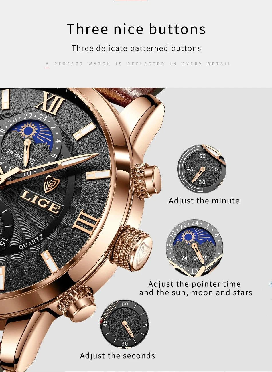 2025 LIGE Luxury Leather Watch for Men | Waterproof Casual Quartz ⌚Discover elegance and functionality with this 2025 men’s watch, a top brand that combines luxury with practicality. This casual quartz timepiece features a durable lShop All I WantShop All I Want2025 LIGE Luxury Leather Watch