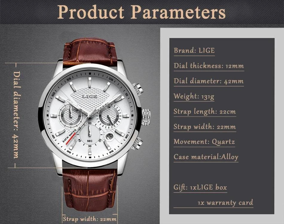 2025 LIGE Luxury Leather Watch for Men | Waterproof Casual Quartz ⌚Discover elegance and functionality with this 2025 men’s watch, a top brand that combines luxury with practicality. This casual quartz timepiece features a durable lShop All I WantShop All I Want2025 LIGE Luxury Leather Watch