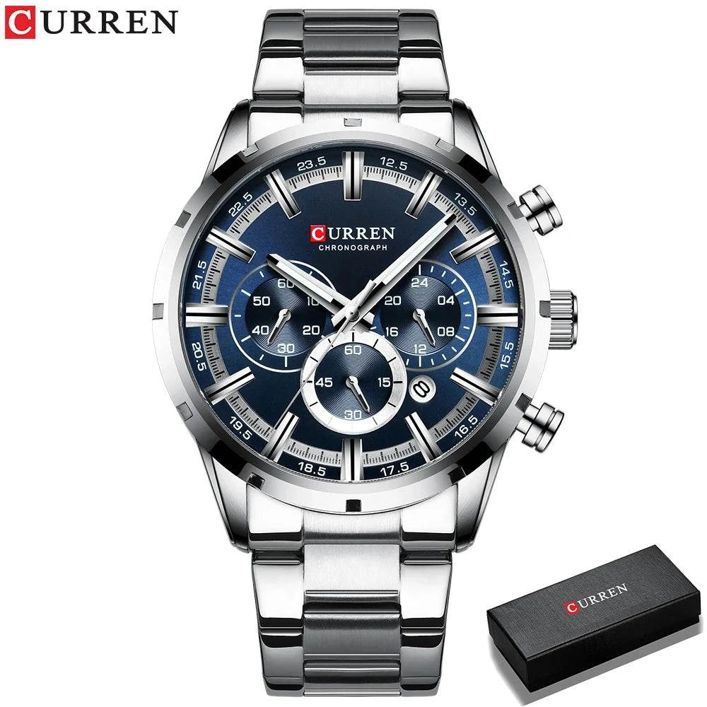 Business Watch | Blue Dial Stainless Steel Waterproof Luxury ⌚Elevate your professional look with this men's business watch featuring a striking blue dial. Crafted with a durable stainless steel band, this timepiece combines elShop All I WantShop All I WantBlue Dial Stainless Steel Waterproof Luxury ⌚