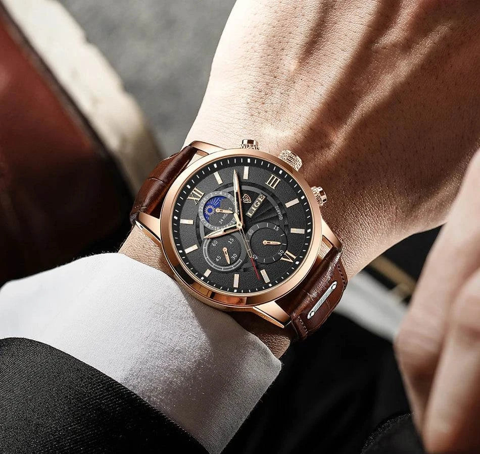 2025 LIGE Luxury Leather Watch for Men | Waterproof Casual Quartz ⌚Discover elegance and functionality with this 2025 men’s watch, a top brand that combines luxury with practicality. This casual quartz timepiece features a durable lShop All I WantShop All I Want2025 LIGE Luxury Leather Watch