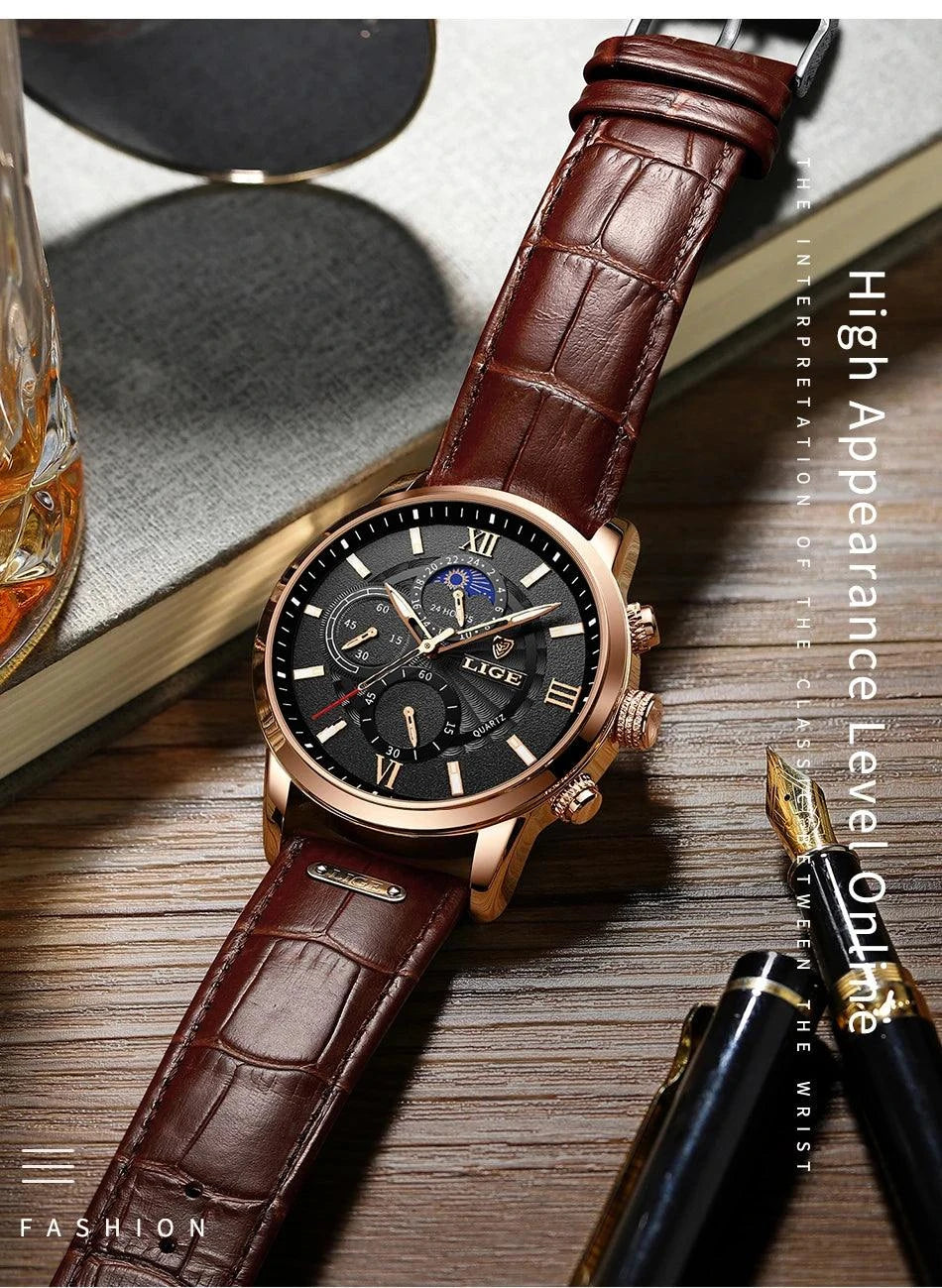 2025 LIGE Luxury Leather Watch for Men | Waterproof Casual Quartz ⌚Discover elegance and functionality with this 2025 men’s watch, a top brand that combines luxury with practicality. This casual quartz timepiece features a durable lShop All I WantShop All I Want2025 LIGE Luxury Leather Watch