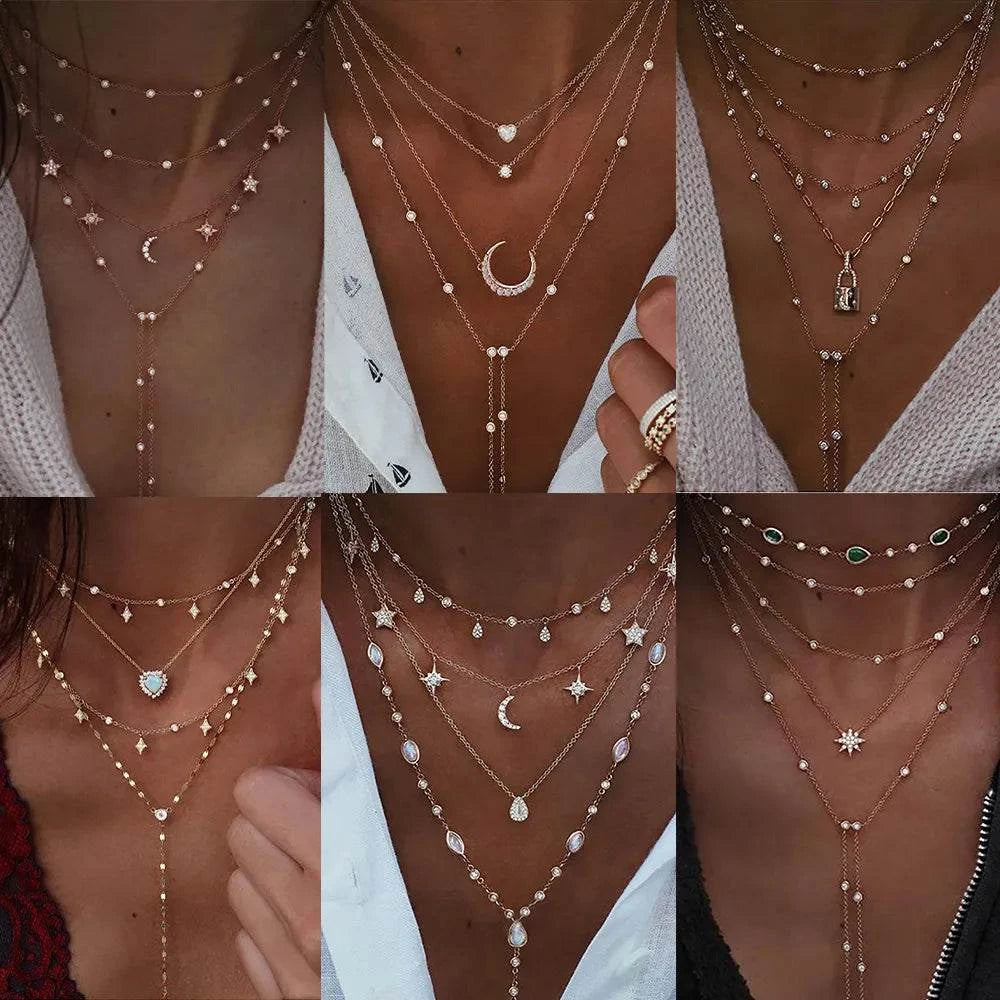 Vintage Crystal Star Moon Necklace 🌟🌙Illuminate your style with our Vintage Crystal Star Moon Necklace - a stunning and timeless accessory that captures the magic of the night sky and adds a touch of ceSHOP ALL I WANTShop All I WantVintage Crystal Star Moon Necklace