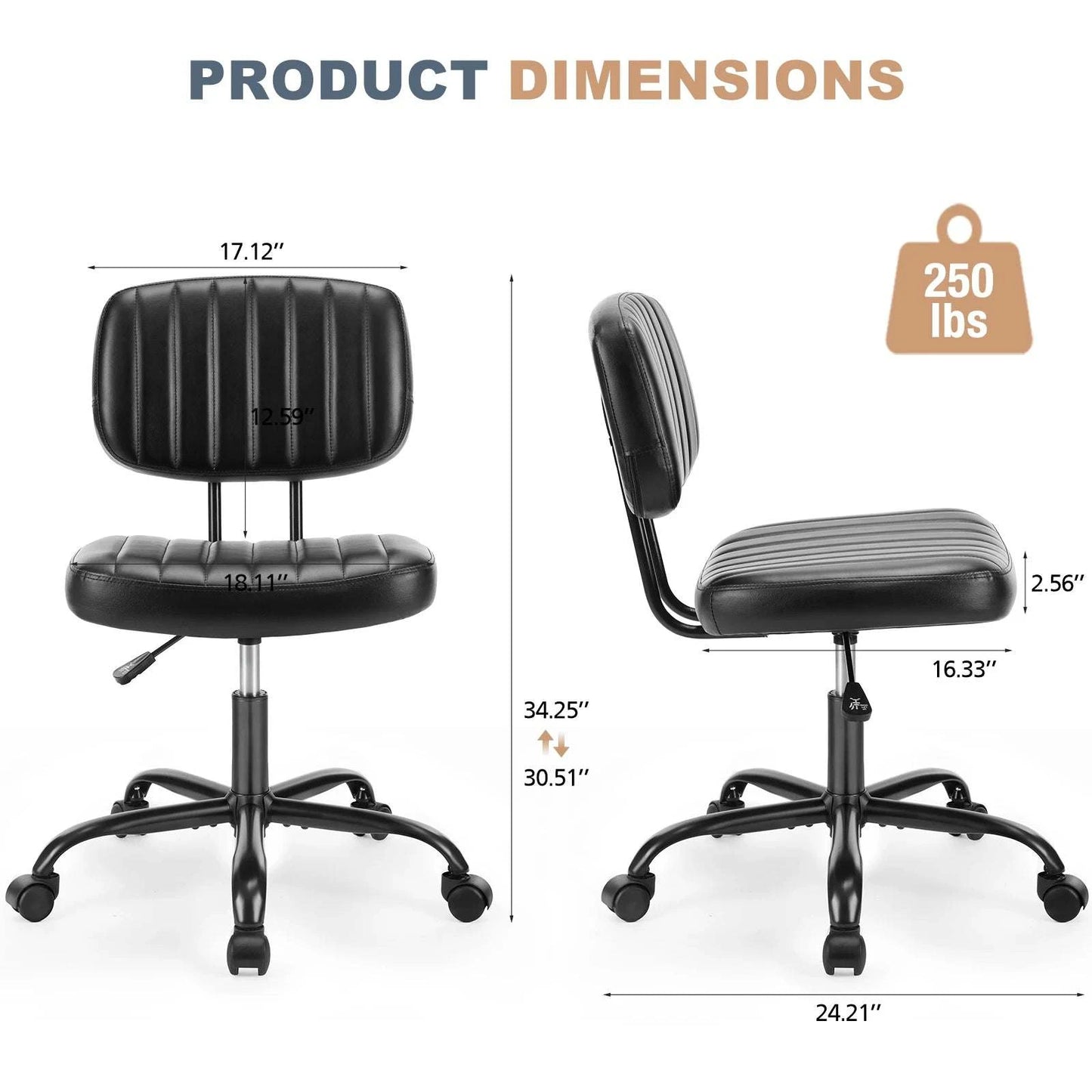 Armless Office Desk ChairElevate your workspace with this sleek, modern armless office desk chair. Crafted from genuine leather, it offers both style and comfort for long hours of productiviShop All I WantShop All I WantArmless Office Desk Chair