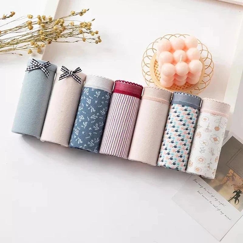 7PCS Cotton Panties Set | Comfortable Middle-Waisted Underwear for WomEnjoy all-day comfort with this 7PCS set of cotton panties for women. These sexy middle-waisted underpants are designed for big sizes, ranging from M to 2XL, ensurinShop All I WantShop All I Want7PCS Cotton Panties Set