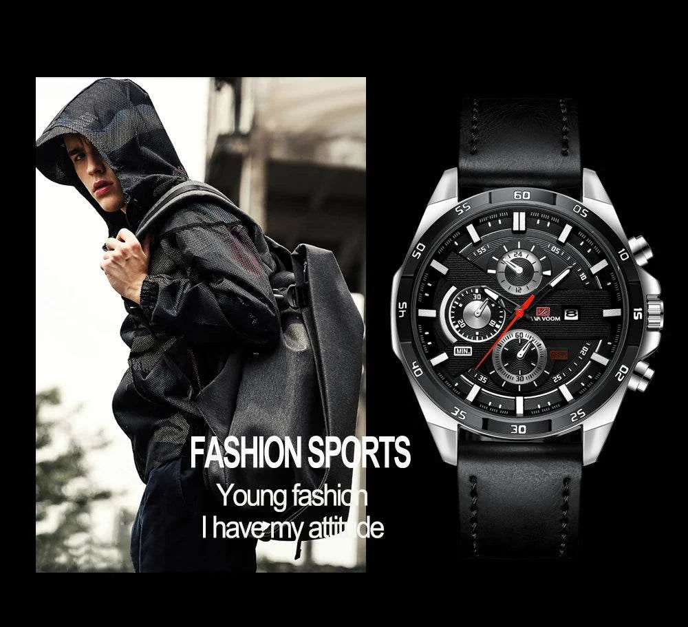 Men’s Sports Style Watch – 46mm Large Leather Racing Quartz Watch withThe Men’s Sports Style Watch is designed for the modern man who values both performance and style. This 46mm large watch features a striking black and rose gold coloShop All I WantShop All I WantSports Style Watch – 46mm Large Leather Racing Quartz Watch