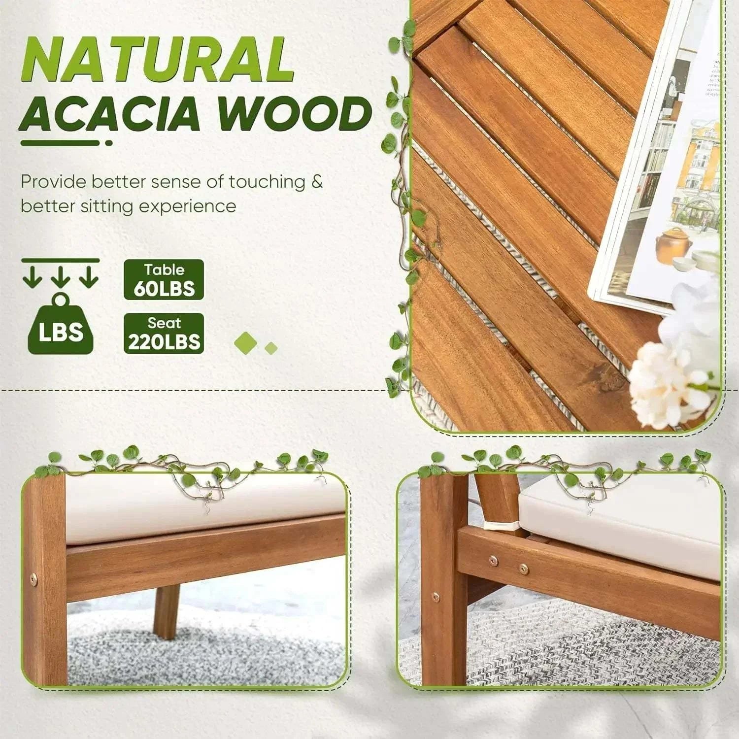 4-Piece Acacia Wood Patio Set with Cushions 🌞Transform your outdoor space with the stylish and comfortable 4-Piece Acacia Wood Patio Set with Cushions. Perfect for modern home design ideas, this garden sofa setShop All I WantShop All I Want4-Piece Acacia Wood Patio Set
