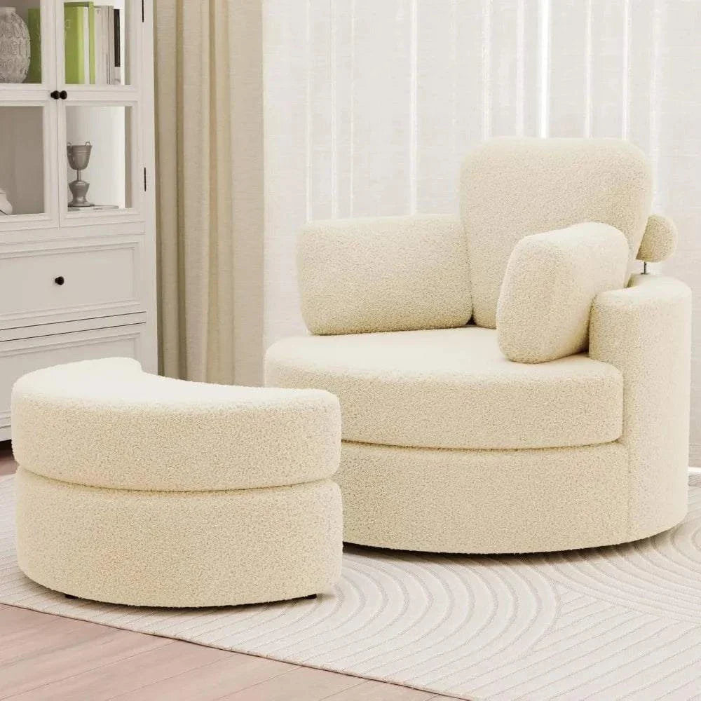 Cozy Round Reading Swivel Accent Chair โ With Ottoman & Pillow ๐๏ธElevate your living space with the Cozy Round Reading Swivel Accent Chair โ With Ottoman & Pillow ๐๏ธ Designed for both comfort and style, this chair features a Shop All I WantShop All I WantCorduroy Swivel Accent Chair โ
