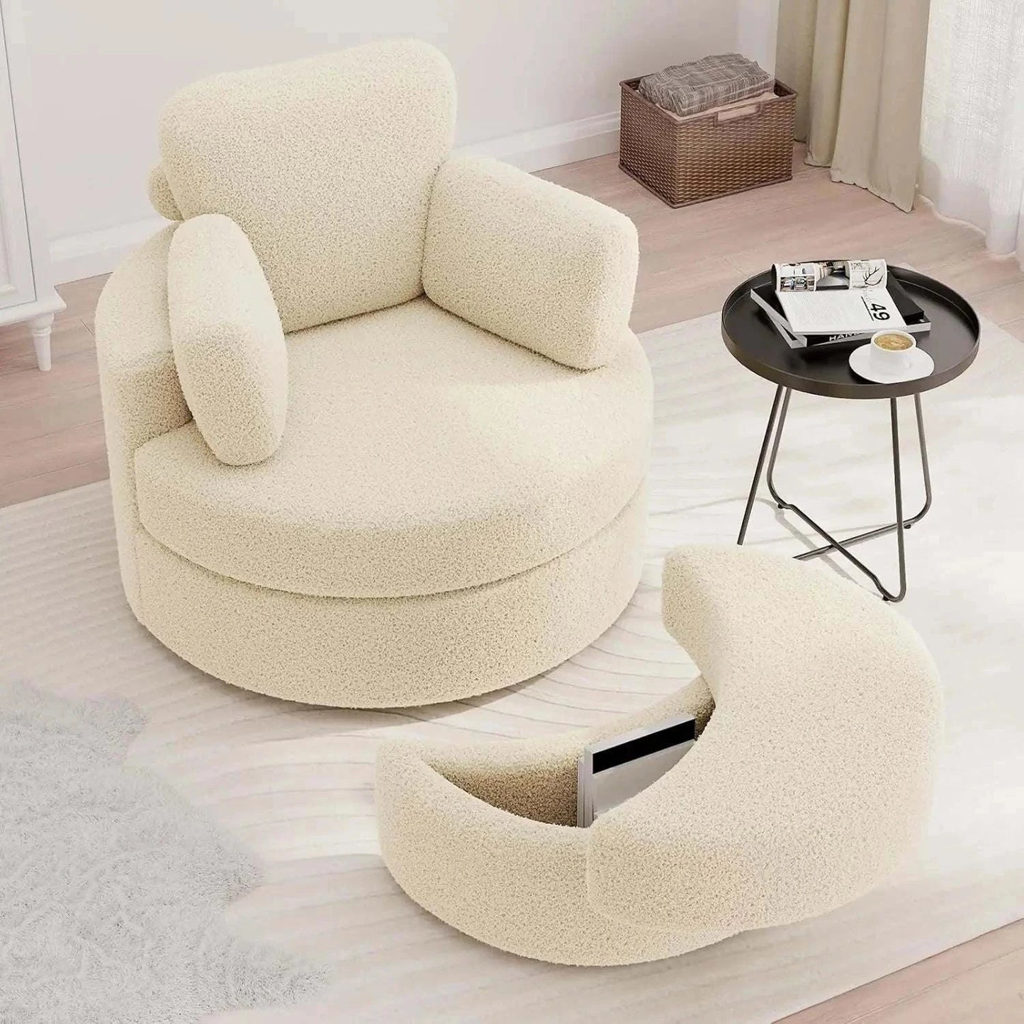Cozy Round Reading Swivel Accent Chair โ With Ottoman & Pillow ๐๏ธElevate your living space with the Cozy Round Reading Swivel Accent Chair โ With Ottoman & Pillow ๐๏ธ Designed for both comfort and style, this chair features a Shop All I WantShop All I WantCorduroy Swivel Accent Chair โ