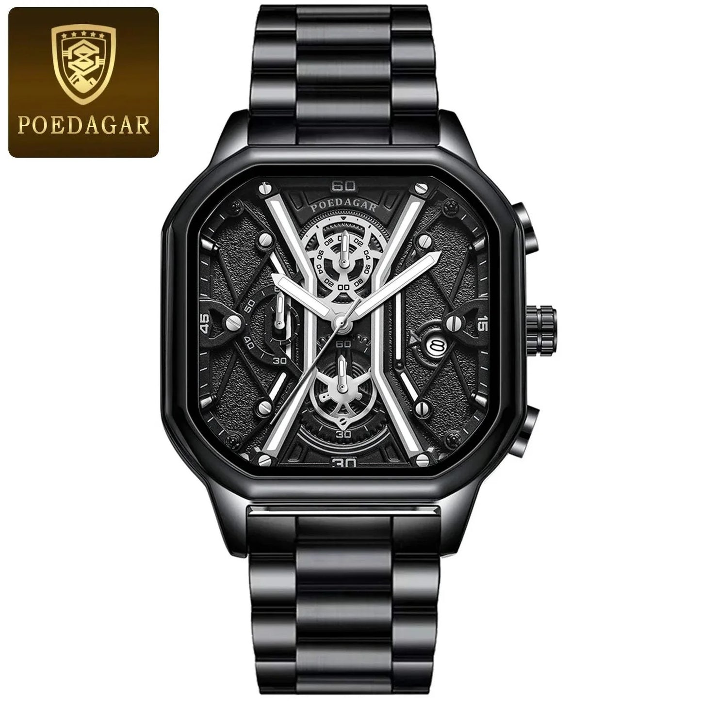 Shop All I Want Luxury Chronograph, Luminous Waterproof Square Dial, Leather Quartz WaMake a bold statement with the POEDAGAR Fashion Men’s Wristwatch, a luxury timepiece designed for the sophisticated man. This stylish chronograph features a strikingShop All I WantShop All I WantLuxury Chronograph, Luminous Waterproof Square Dial, Leather Quartz Watch ⌚💼
