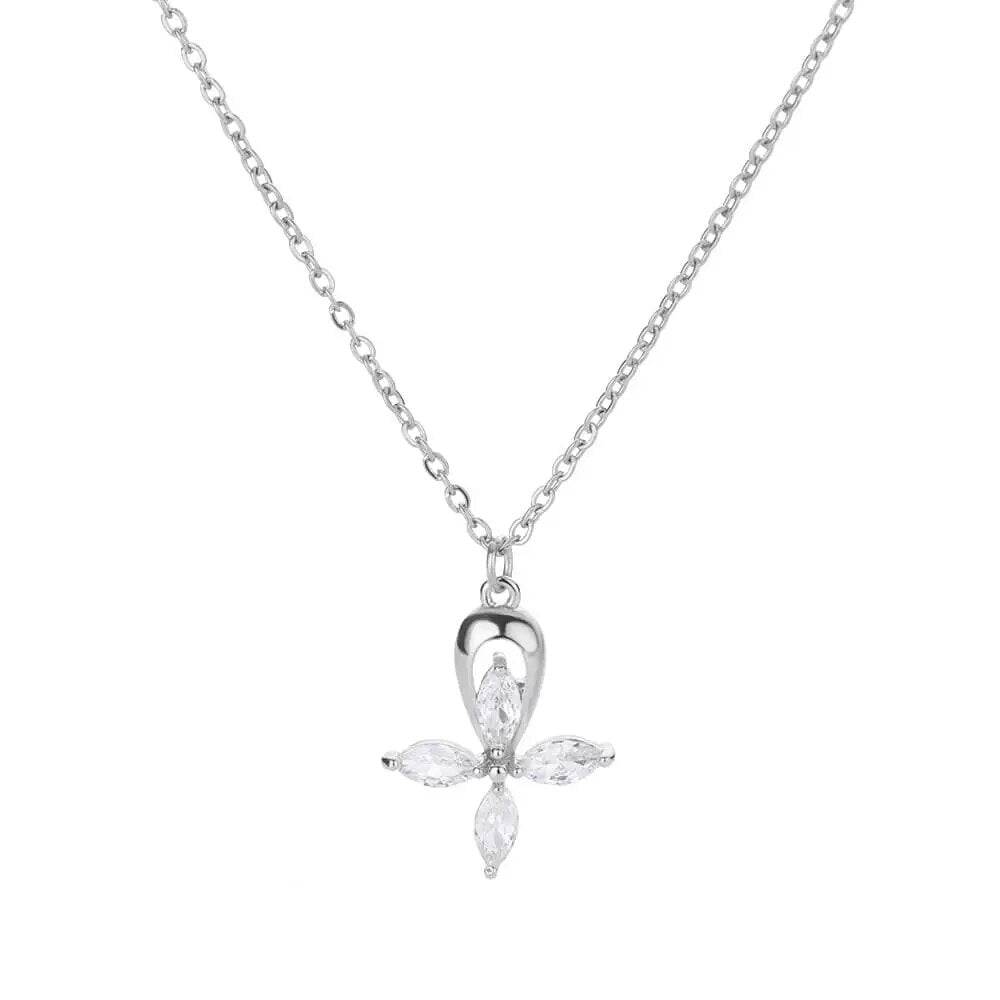 Gold-Plated Zircon Cross Necklace ๐โ๏ธSHOP ALL I WANTShop All I WantGold-Plated Zircon Cross Necklace