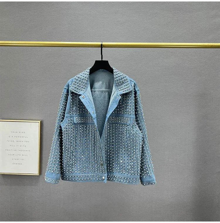 Patchwork Rivet Denim Jacket: Trendy Streetwear for Women! ✨This fashionable outerwear features a unique patchwork design adorned with stylish rivets, making it a standout piece for any casual outfit. With a classic lapel andShop All I WantShop All I WantPatchwork Rivet