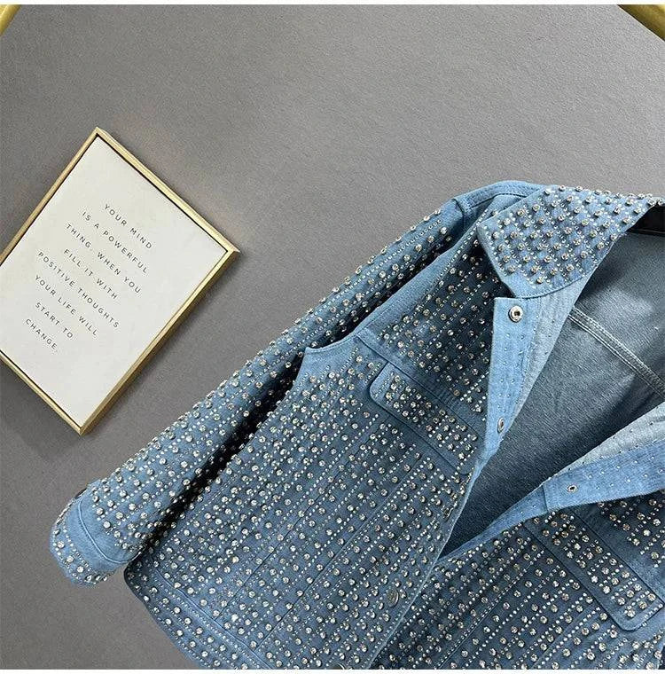 Patchwork Rivet Denim Jacket: Trendy Streetwear for Women! ✨This fashionable outerwear features a unique patchwork design adorned with stylish rivets, making it a standout piece for any casual outfit. With a classic lapel andShop All I WantShop All I WantPatchwork Rivet