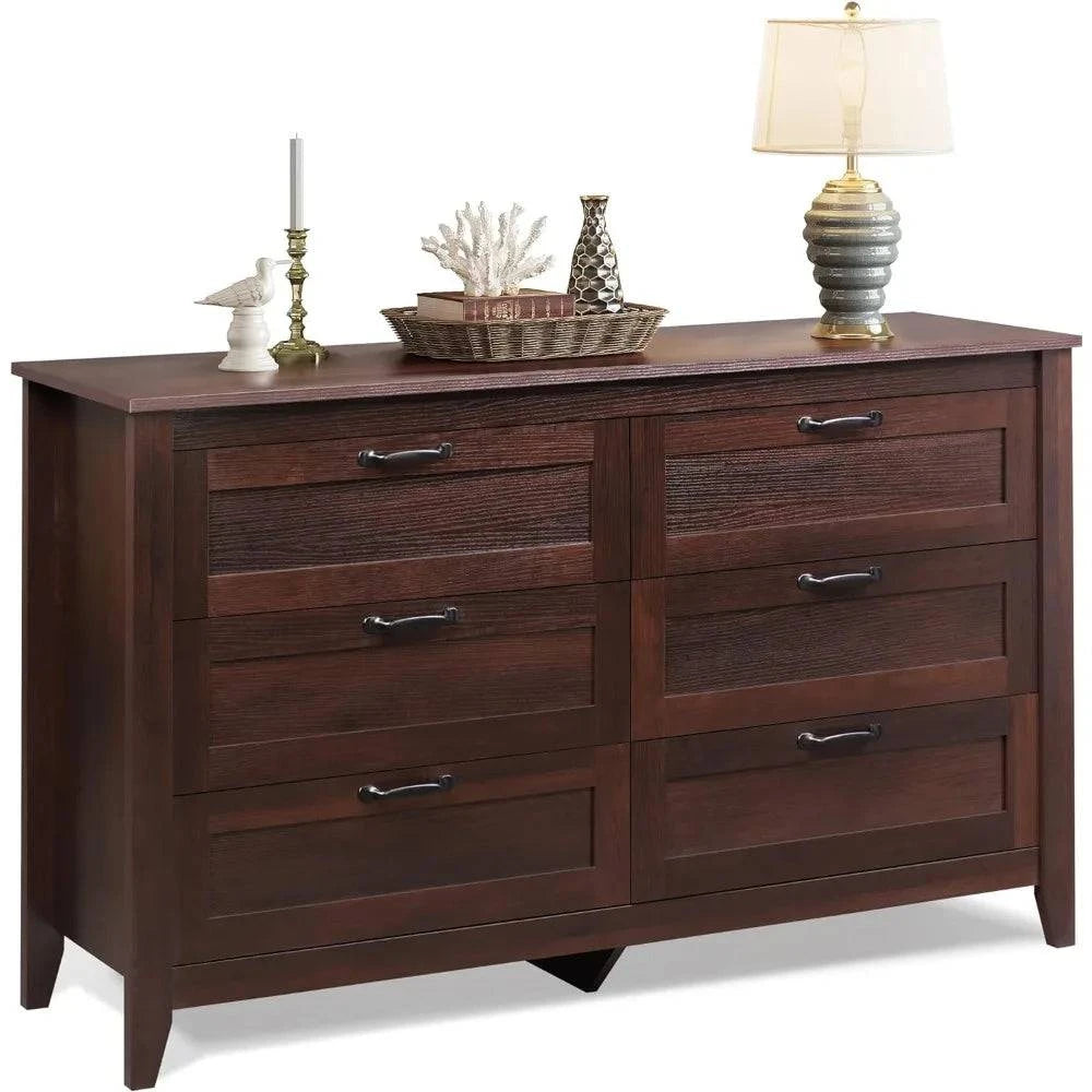 6-Drawer Retro Dresser 🪑 | Metal Handles, Large Storage for Bedroom &Add a touch of vintage charm and ample storage to your bedroom or living room with this 6-Drawer Retro Dresser 🪑. Featuring metal handles and a sleek design, this dShop All I WantShop All I Want6-Drawer Retro Dresser 🪑