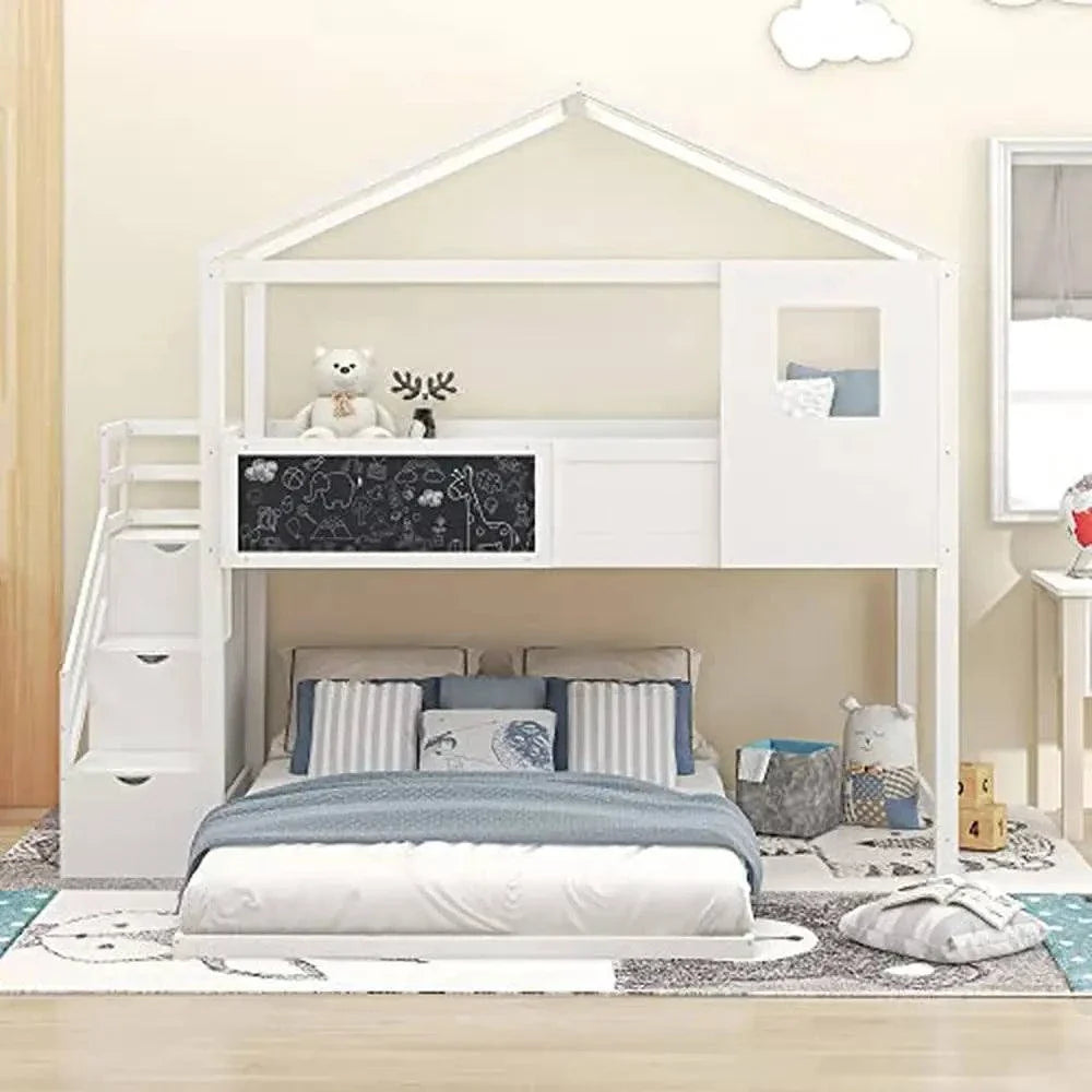 Shop All I WantCreative Kids Mini Loft Bed with Storage Stairs & Play Area - House BuLet your child’s imagination run wild with this Creative Kids Mini Loft Bed! Featuring a playful house design, this loft bed is perfect for kids who love to dream biShop All I WantShop All I WantStorage Stairs & Play Area - House Bunk Bed 🏠✨