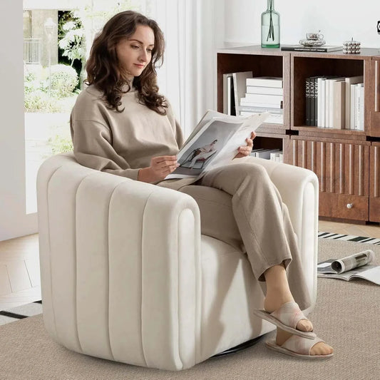 Beige Velvet Swivel Chairs: Comfort! 🪑Upgrade your living room with these Beige Velvet Swivel Chairs, combining comfort and elegance in one stylish package. With ergonomic design, arm rests, and a slat bShop All I WantShop All I WantBeige Velvet