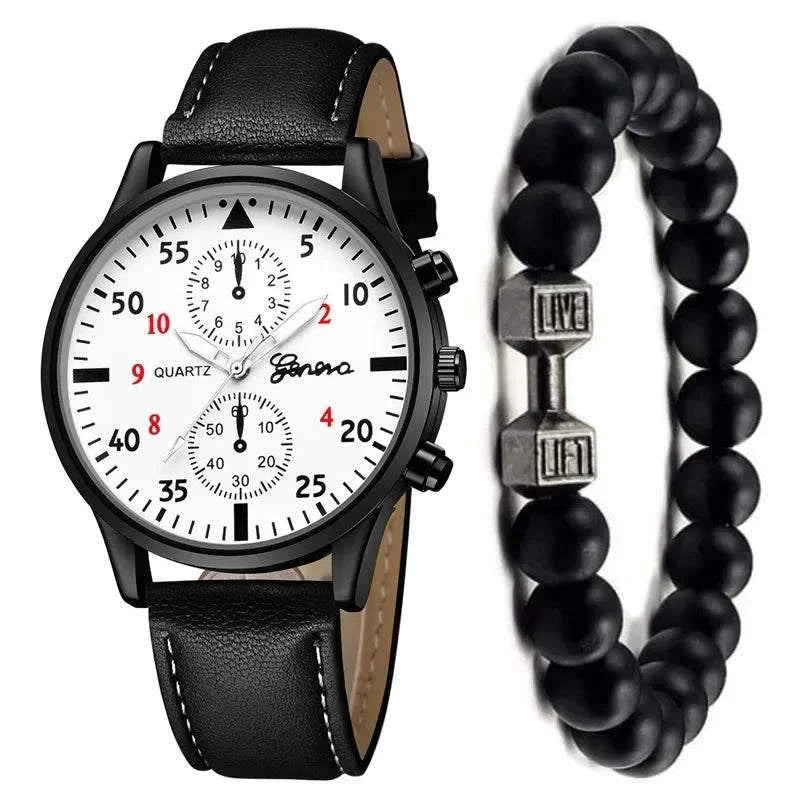Men's Sports Watches Set | Luxury Quartz Wristwatch with Leather BraceElevate your style with this men's sports watches set, featuring a luxurious quartz wristwatch and a brown leather bracelet. This casual clock watch is perfect for bShop All I WantShop All I WantSports Watches Set