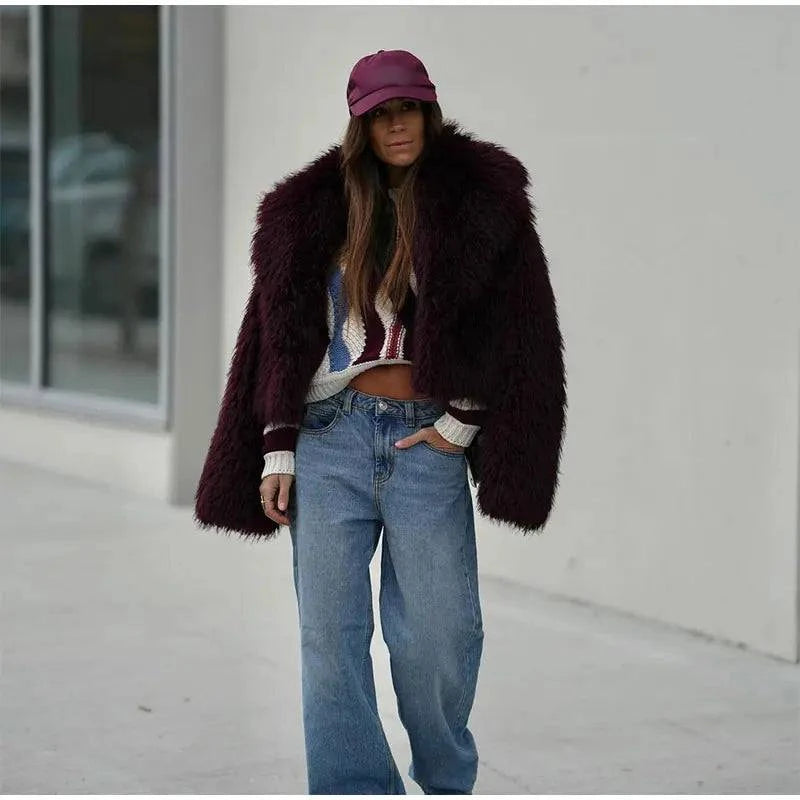 Women’s Faux Fur Jacket Coat – Warm Fluffy Lapel Cardigan for Winter 2Stay stylish and cozy this winter with the Women’s Faux Fur Jacket Coat, a must-have for your cold-weather wardrobe. Crafted from luxurious faux fur, this fluffy coaShop All I WantShop All I WantFaux Fur Jacket Coat – Warm Fluffy Lapel Cardigan