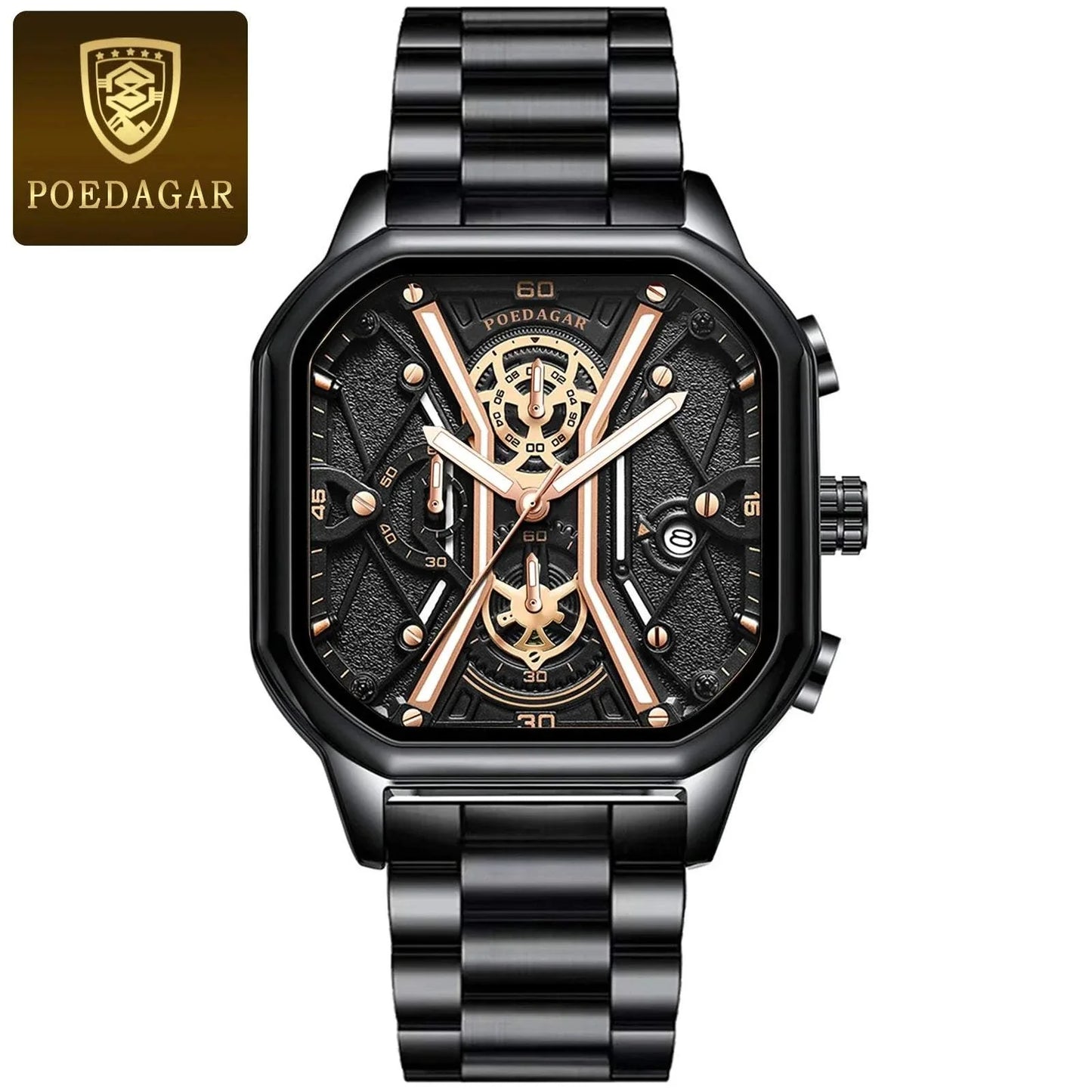 Shop All I Want Luxury Chronograph, Luminous Waterproof Square Dial, Leather Quartz WaMake a bold statement with the POEDAGAR Fashion Men’s Wristwatch, a luxury timepiece designed for the sophisticated man. This stylish chronograph features a strikingShop All I WantShop All I WantLuxury Chronograph, Luminous Waterproof Square Dial, Leather Quartz Watch ⌚💼