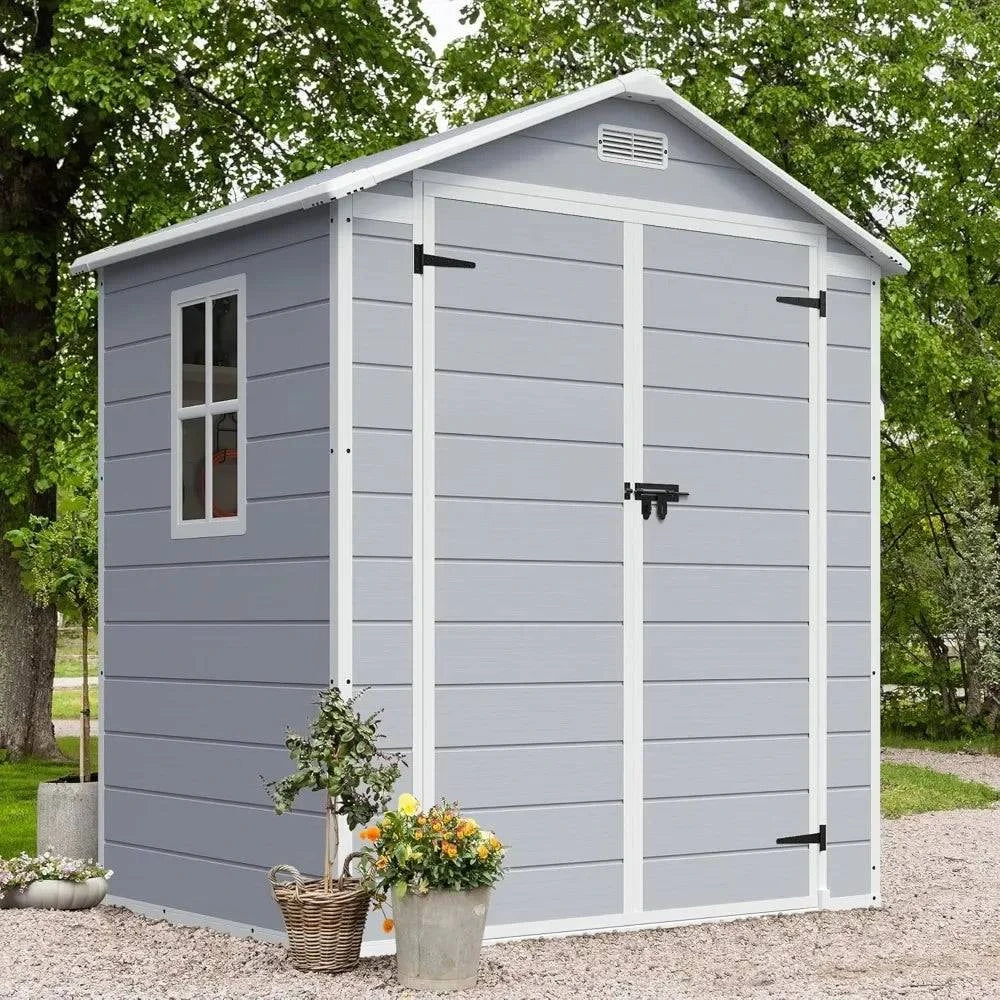 6x4 FT Outdoor Resin Storage Shed 🏡Maximize your outdoor space with this 6x4 FT Outdoor Resin Storage Shed 🏡, designed to keep your garden tools, outdoor furniture, or equipment organized and safe. TShop All I WantShop All I Want6x4 FT Outdoor Resin Storage Shed 🏡