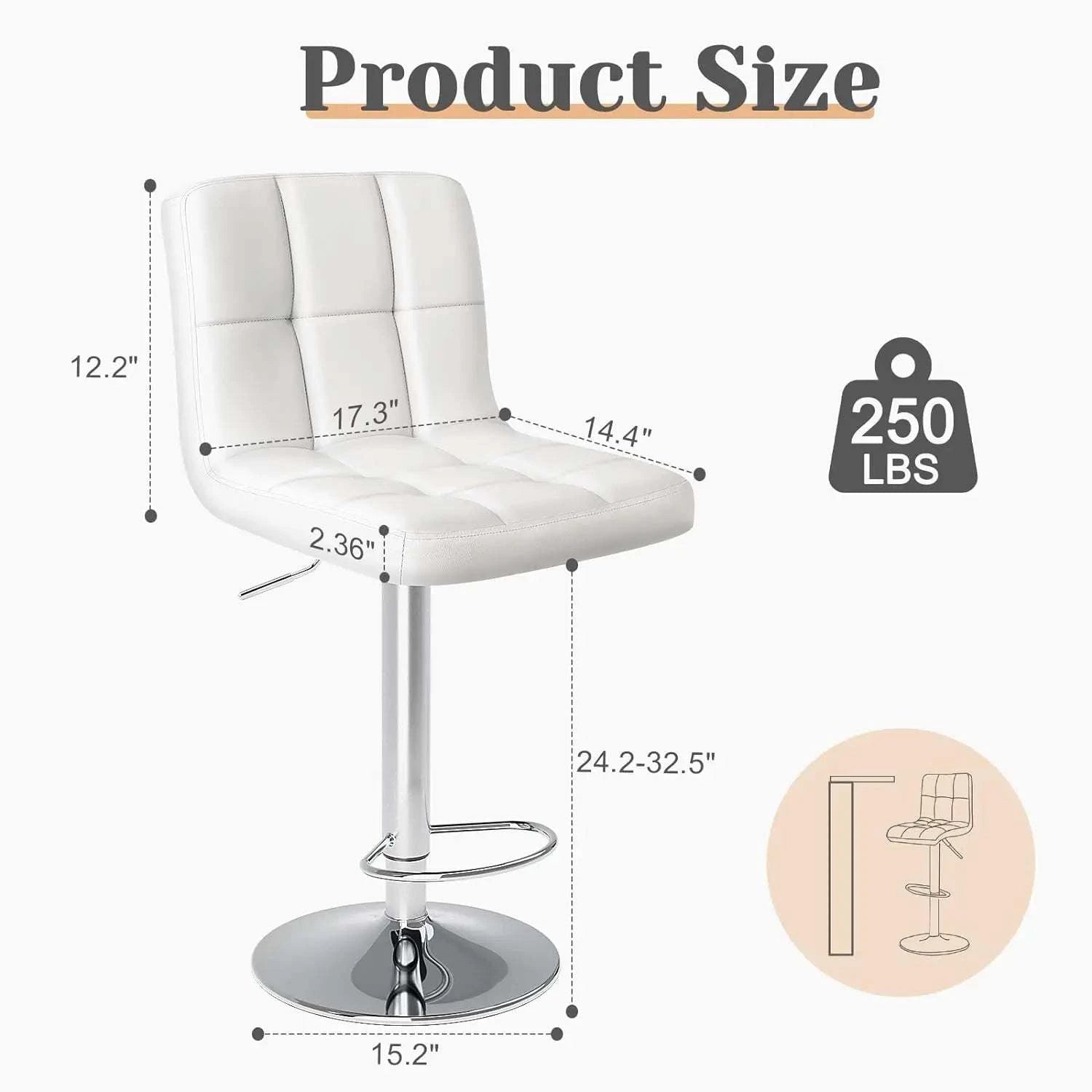 Bar Stools Set of 4, 24-inch Counter Height, PU Leather Saddle UpholstElevate your dining or kitchen space with this sleek set of four bar stools. Designed for comfort and style, the 24-inch counter height stools feature a PU leather sShop All I WantShop All I WantBar Stools Set