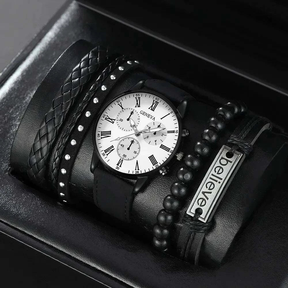 🕰️ 4pcs Men's Watch Set – Quartz, Simple & Elegant, Business & LeisurElevate your accessory game with this 4pcs Men's Watch Set. Featuring elegant quartz watches with simple designs, this set seamlessly transitions from business meetiShop All I WantShop All I WantWatch Set