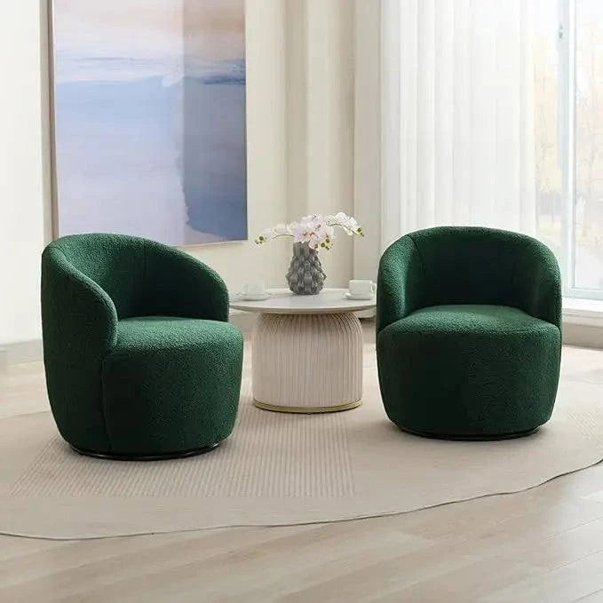 Bouclé Swivel Barrel Chairs – Comfy & Stylish Set of 2 🪑Enhance your sitting room designs with these Bouclé Swivel Barrel Chairs, a perfect duo for modern home design ideas. Featuring a minimalist modern aesthetic, these Shop All I WantShop All I WantBouclé Swivel Barrel Chairs – Comfy & Stylish Set