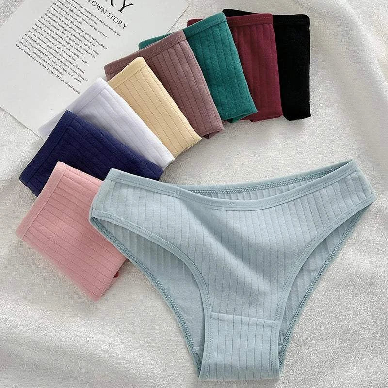 4PCS Cotton Panties Set | Sexy Low Rise Ribbed Underwear for Women 🌸Refresh your lingerie drawer with this 4PCS/set of cotton panties for women. These sexy low rise briefs feature a ribbed design, offering both style and comfort. MadShop All I WantShop All I WantSexy Low Rise Ribbed Underwear