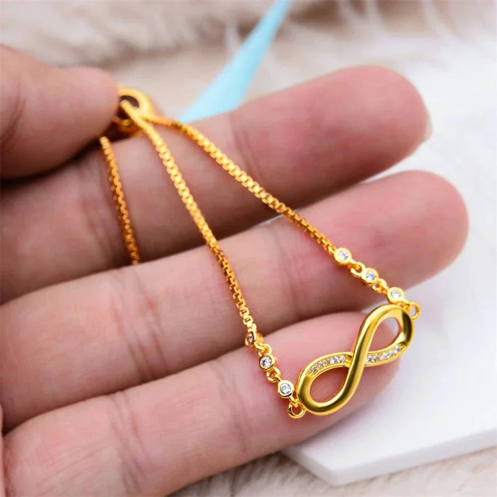 Shop All I Want Fashion Crystal Infinity Bracelet – Adjustable CZ Charm, Endless Love,Add a touch of elegance to any outfit with this Fashion Crystal Infinity Bracelet. Featuring a stunning CZ charm and an adjustable design, it's a perfect summer acceShop All I WantShop All I Wantfashion crystal infinity bracelet – elegant cz charm accessory